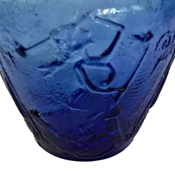 Mid Century Glass Home Decor Stem Vase Blue Decorative - Picture 2 of 7